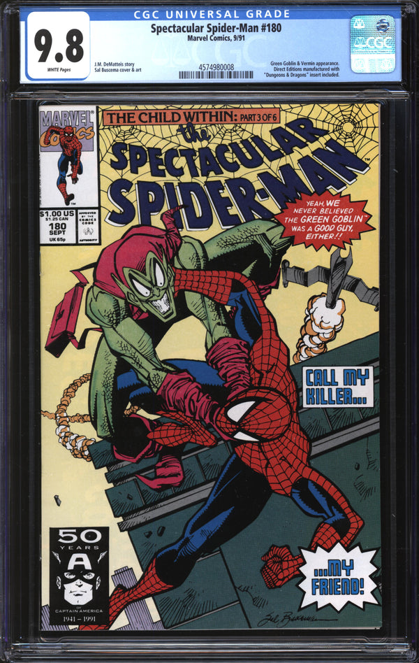 Spectacular Spider-Man (1976) #180 CGC 9.8 NM/MT