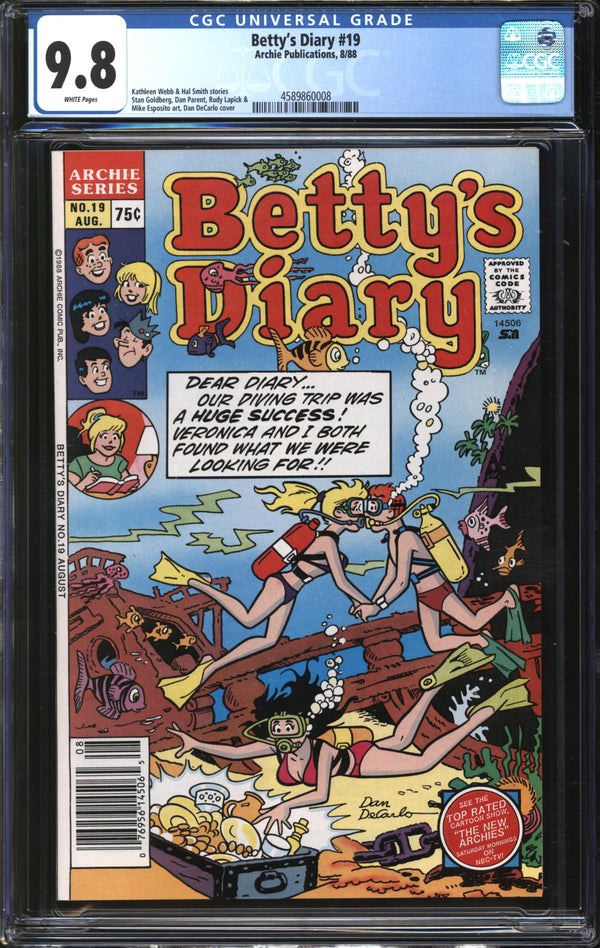 Betty's Diary (1986) #19 CGC 9.8 NM/MT