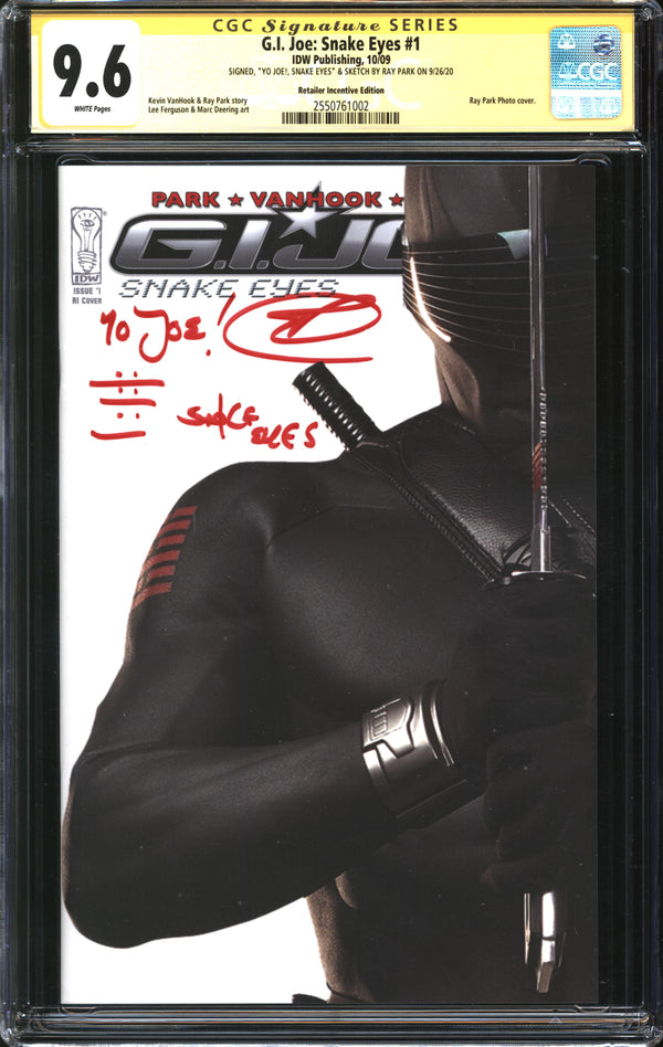 G.I. Joe: Snake Eyes (2009) #1 Retailer Incentive Edition CGC Signature Series 9.6 NM+ Signed Ray Park