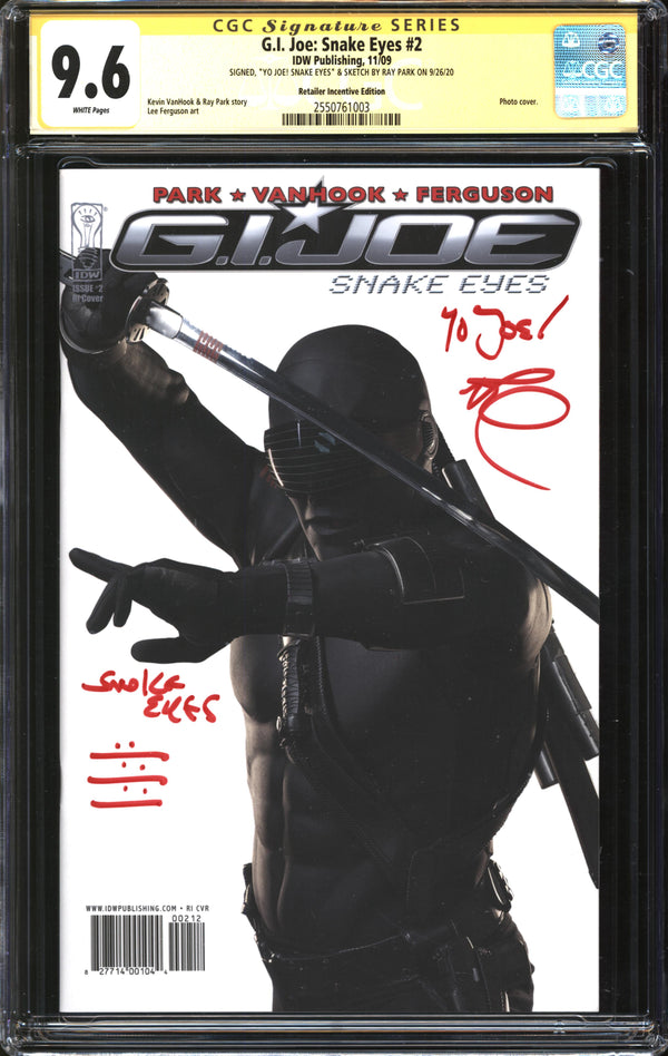 G.I. Joe: Snake Eyes (2009) #2 Retailer Incentive Edition CGC Signature Series 9.6 NM+ Signed Ray Park