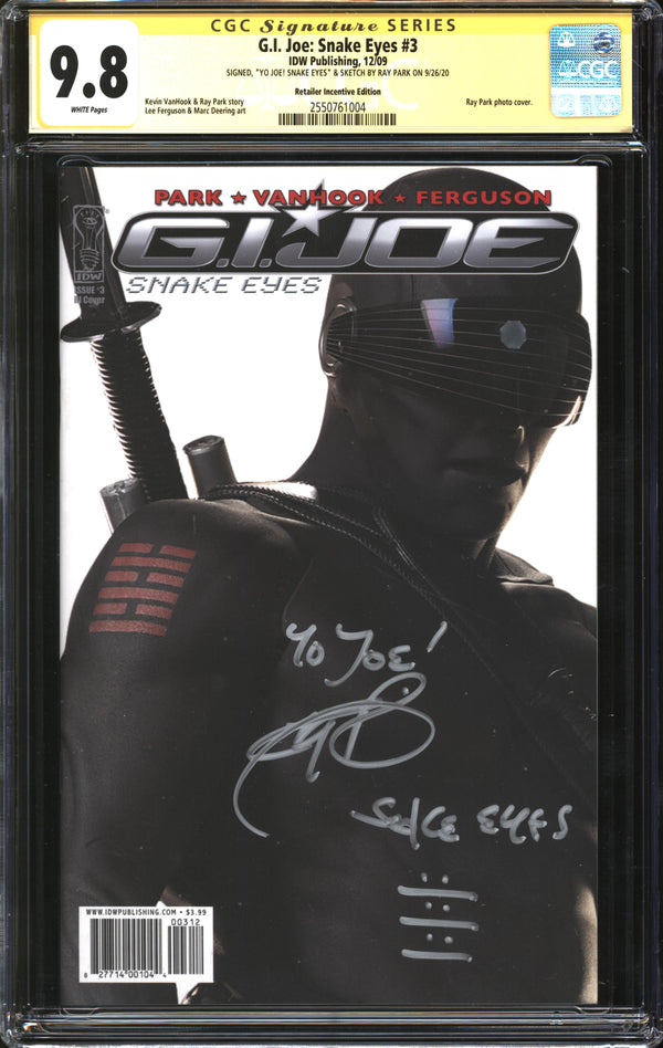 G.I. Joe: Snake Eyes (2009) #3 Retailer Incentive Edition CGC Signature Series 9.8 NM/MT Signed Ray Park