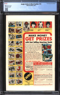 Jungle Action & Black Panther (1972) #15 CGC 9.8 NM/MT