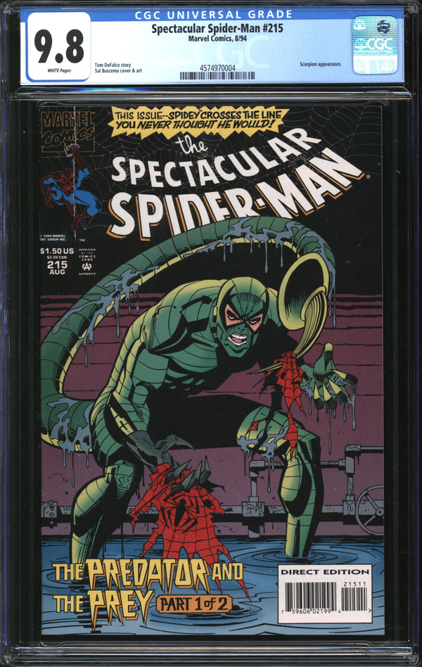 Spectacular Spider-Man (1976) #215 CGC 9.8 NM/MT