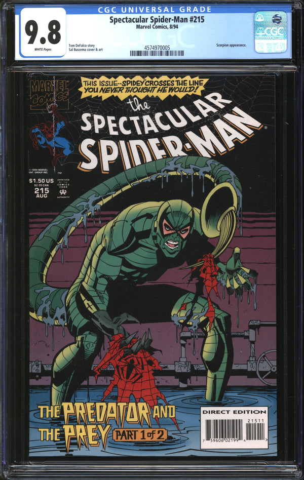 Spectacular Spider-Man (1976) #215 CGC 9.8 NM/MT