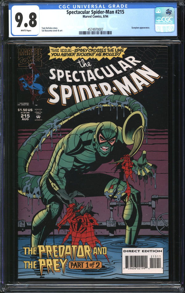 Spectacular Spider-Man (1976) #215 CGC 9.8 NM/MT