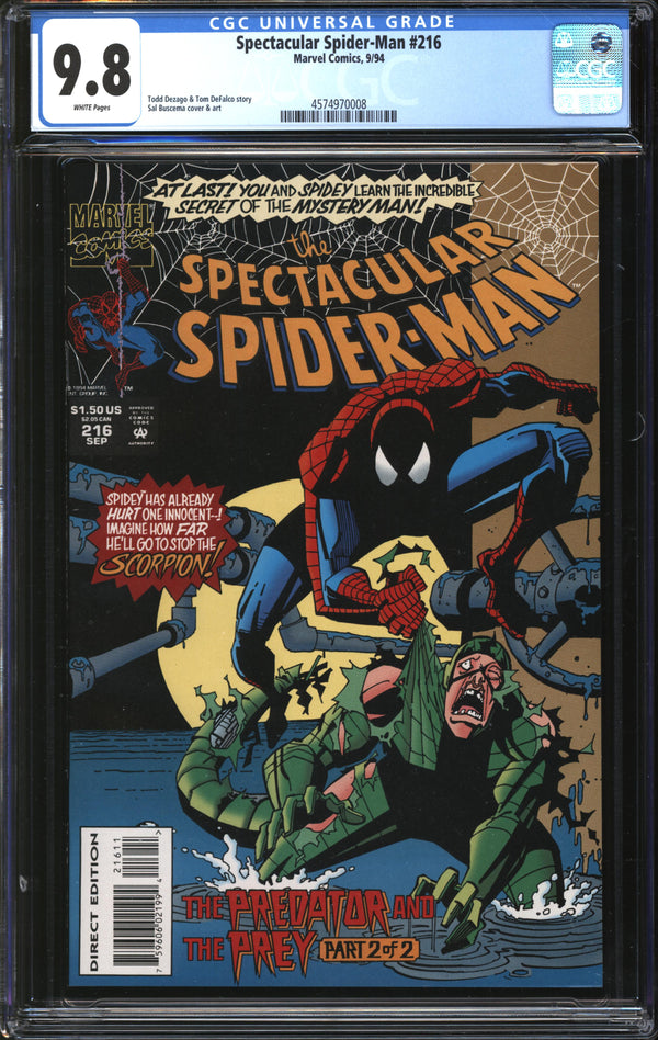 Spectacular Spider-Man (1976) #216 CGC 9.8 NM/MT