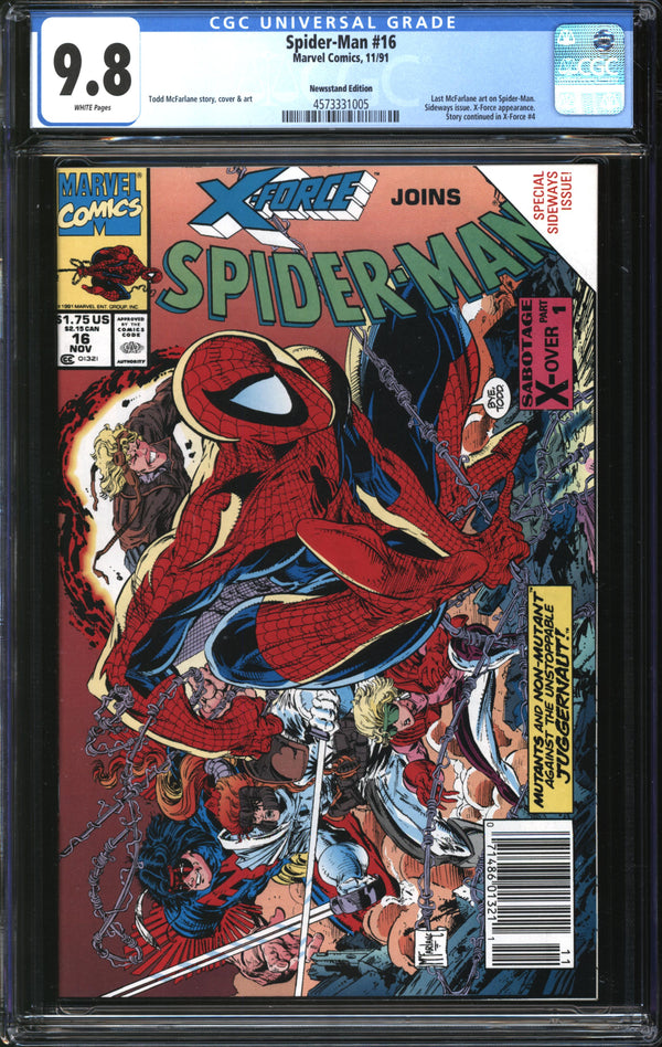 Spider-Man (1990) #16 Newsstand Edition CGC 9.8 NM/MT