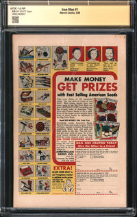 Iron Man (1968) #  1 CGC x JSA Signature Series 6.0 FN Signed Gene Colan