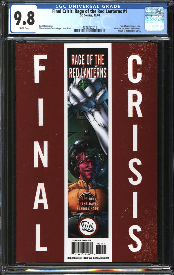 Final Crisis: Rage Of The Red Lanterns (2008) #1 CGC 9.8 NM/MT