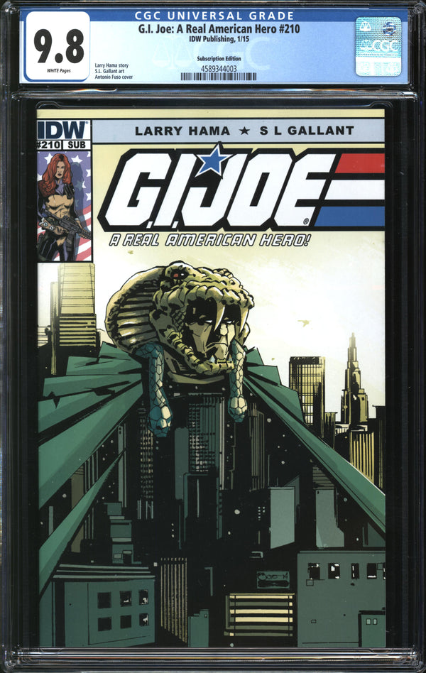 G.I. Joe: A Real American Hero (2010) #210 Subscription Edition CGC 9.8 NM/MT