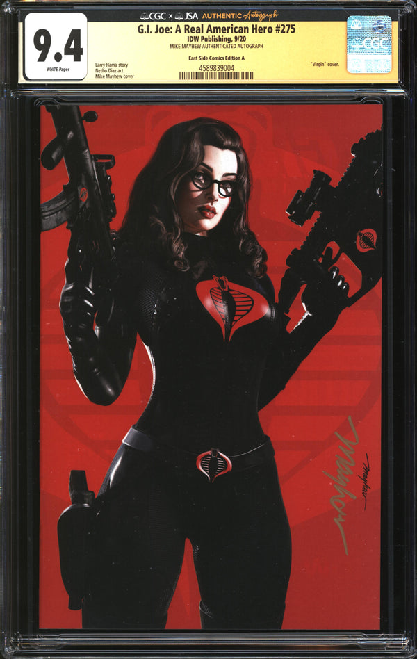 G.I. Joe: A Real American Hero (2010) #275 CGC East Side Comics Edition A Signature Series 9.4 NM Signed Mike Mayhew