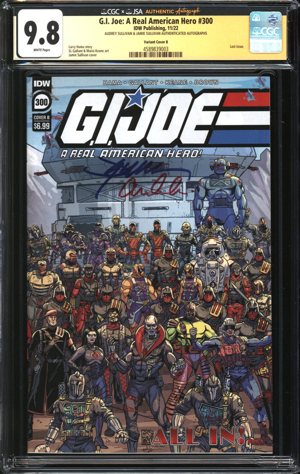 G.I. Joe: A Real American Hero (2010) #300 Variant Cover B CGC Signature Series 9.6 NM+ Signed Audrey Sullivan & Jamie Sullivan