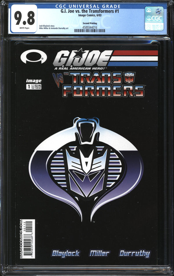 G.I. Joe Vs. The Transformers (2003) #1 Second Printing CGC 9.8 NM/MT