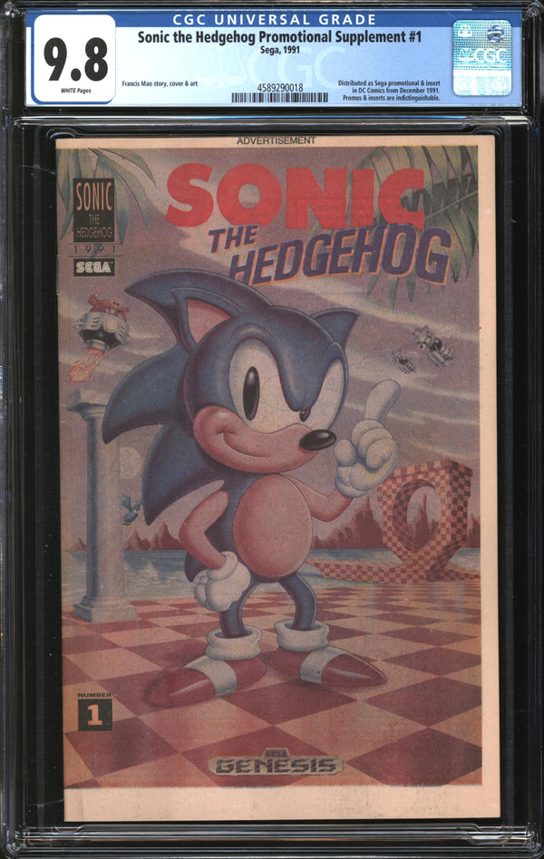 Sonic The Hedgehog Promotional Supplement (1991) #1 CGC 9.8 NM/MT