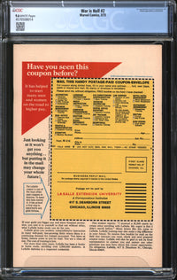 War Is Hell (1973) # 2 CGC 9.6 NM+