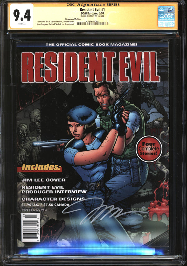 Resident Evil (1998) #1 Newsstand Edition CGC Signature Series 9.4 NM Signed Jim Lee