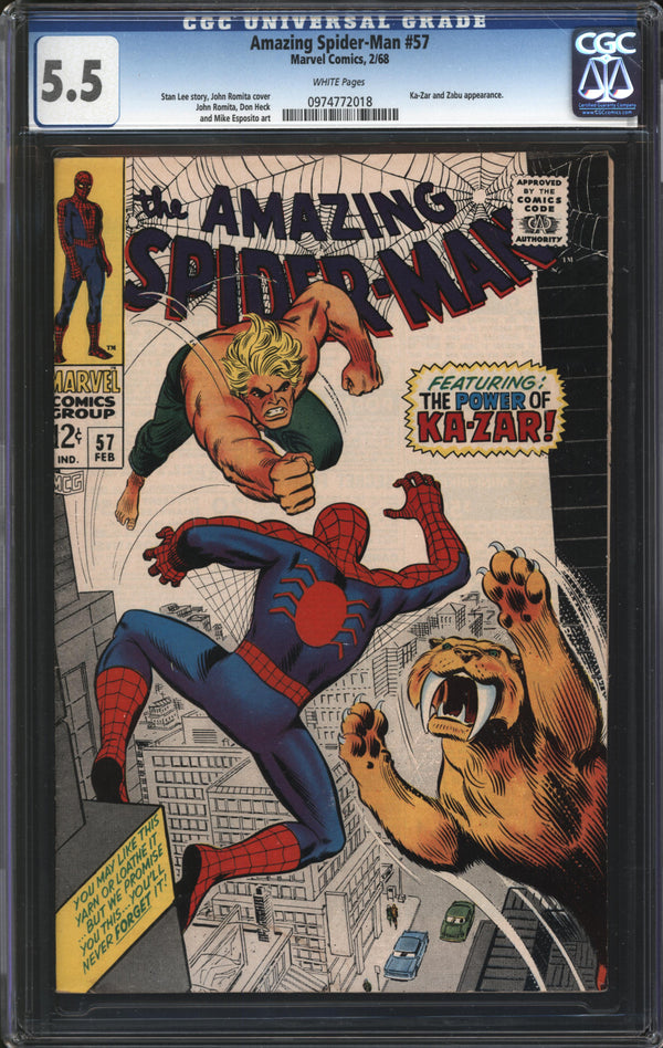 Amazing Spider-Man (1963) # 57 CGC 5.5 FN-