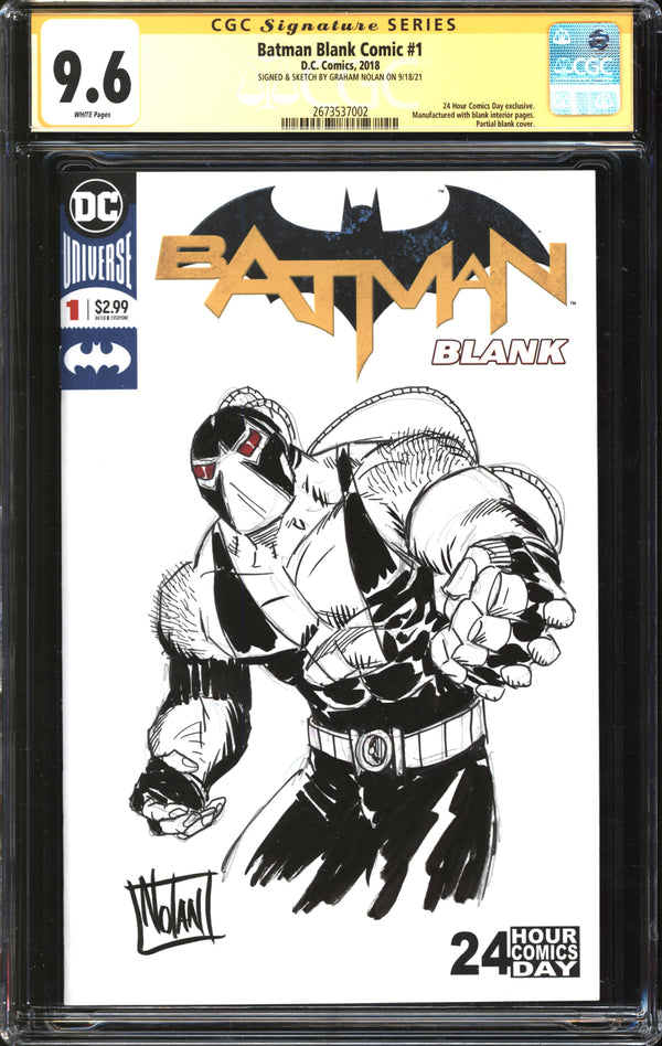 Batman Blank Comic (2018) #1 CGC Signature Series 9.8 NM/MT Signed/Sketch Graham Nolan