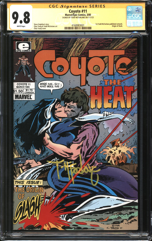 Coyote (1983) #11 CGC Signature Series 9.8 NM/MT Signed Todd McFarlane