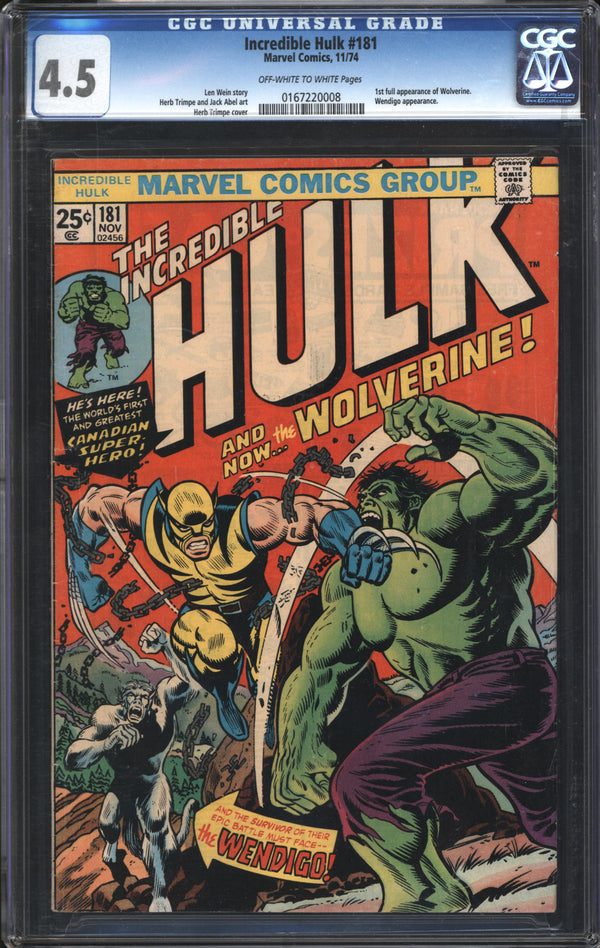 Incredible Hulk (1962) #181 CGC 4.5 VG+