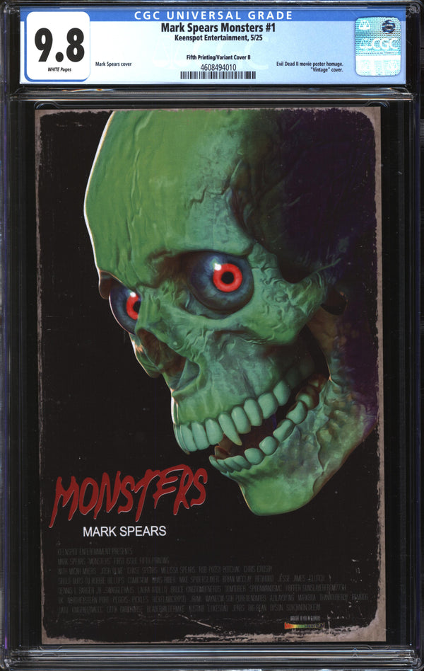 Mark Spears Monsters (2024) #1 Fifth Printing/Variant Cover B CGC 9.8 NM/MT
