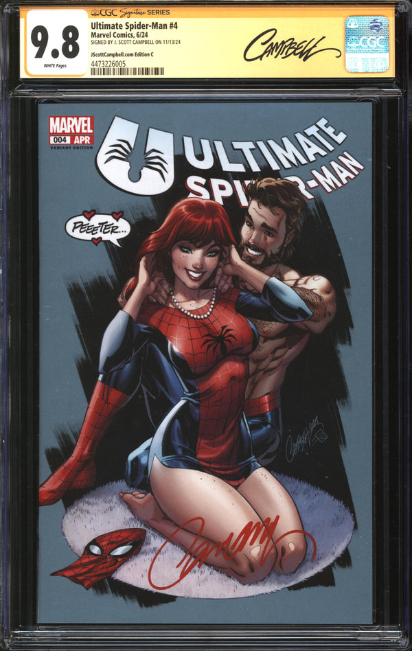 Ultimate Spider-Man (2024) #4 JScottCampbell.com Edition C CGC Signature Series 9.8 NM/MT Signed J. Scott Campbell