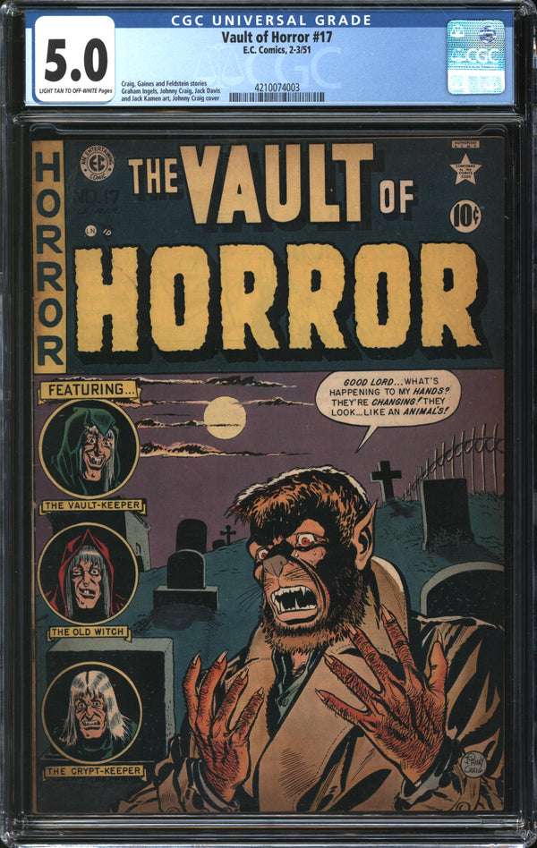 Vault Of Horror (1950) #17 CGC 5.0 VG/FN