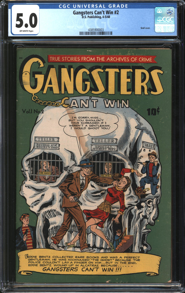 Gangsters Can't Win (1948) #2 CGC 5.0 VG/FN