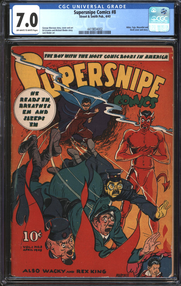 Supersnipe Comics (1942) #8 CGC 7.0 FN/VF
