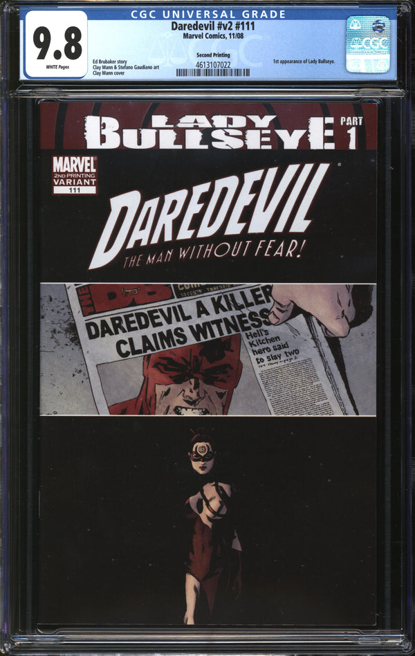 Daredevil (1998) #111 Second Printing CGC 9.8 NM/MT
