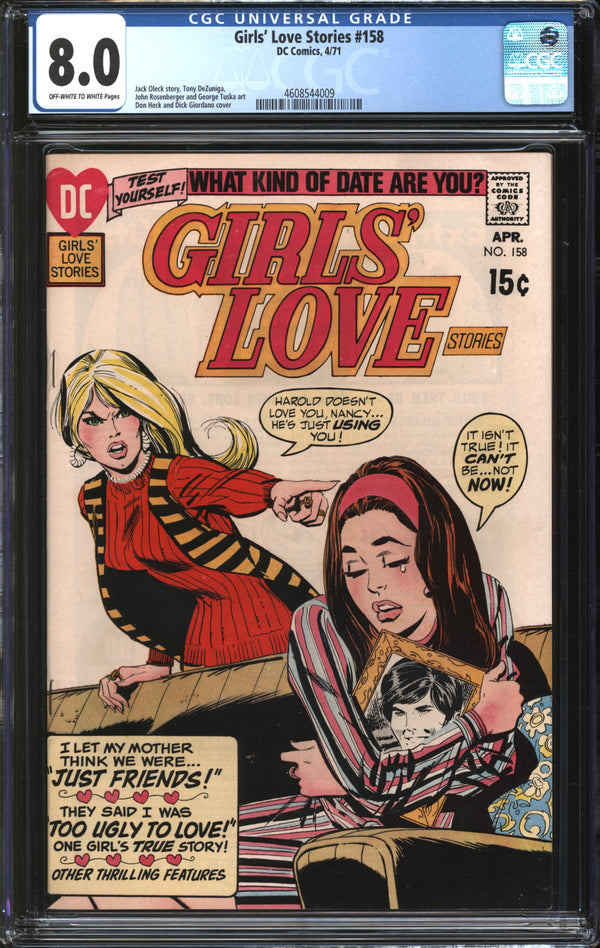 Girls' Love Stories (1949) #158 CGC 8.0 VF