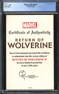 Return Of Wolverine (2018) #1 Glow-In-The-Dark Edition CGC 9.8 NM/MT