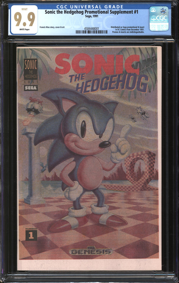 Sonic The Hedgehog Promotional Supplement (1991) #1 CGC 9.9 MINT