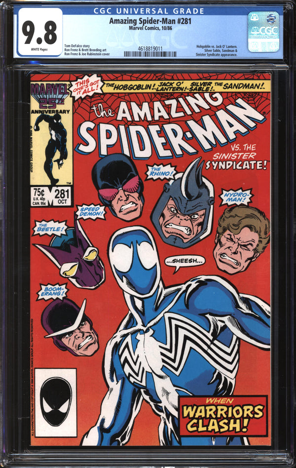 Amazing Spider-Man (1963) #281 CGC 9.8 NM/MT