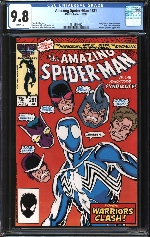 Amazing Spider-Man (1963) #281 CGC 9.8 NM/MT