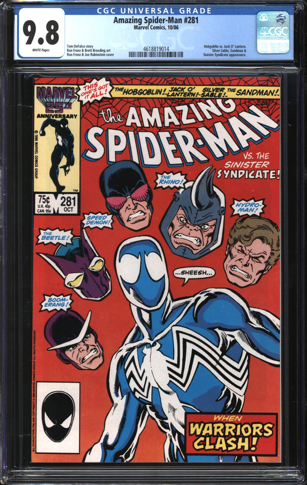 Amazing Spider-Man (1963) #281 CGC 9.8 NM/MT