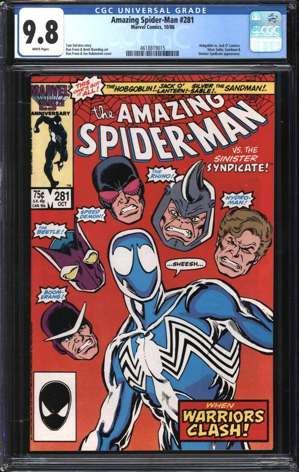 Amazing Spider-Man (1963) #281 CGC 9.8 NM/MT