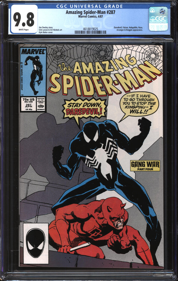 Amazing Spider-Man (1963) #287 CGC 9.8 NM/MT