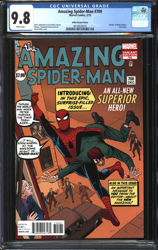 Amazing Spider-Man (1963) #700 Steve Ditko Variant CGC 9.8 NM/MT