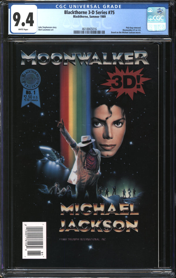 Blackthorne 3-D Series (1985) #75 (Michael Jackson's Moonwalker) CGC 9.4 NM