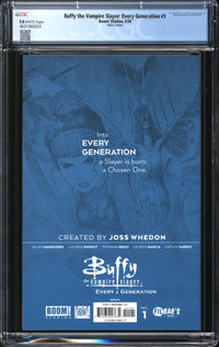 Buffy The Vampire Slayer: Every Generation (2020) #1 Filbar's Edition CGC 9.8 NM/MT
