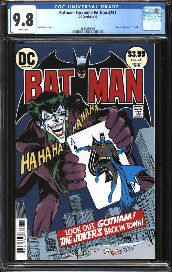 Batman: Facsimile Edition (2019) #251 CGC 9.8 NM/MT