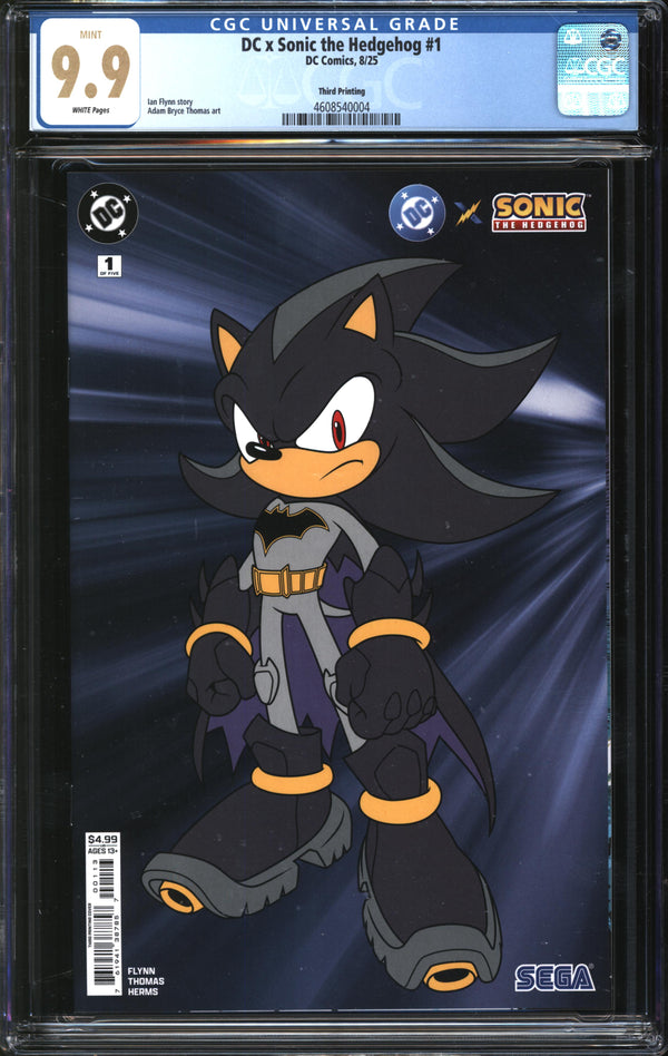 DC X Sonic The Hedgehog (2025) #1 Third Printing Variant Cover CGC 9.9 MINT