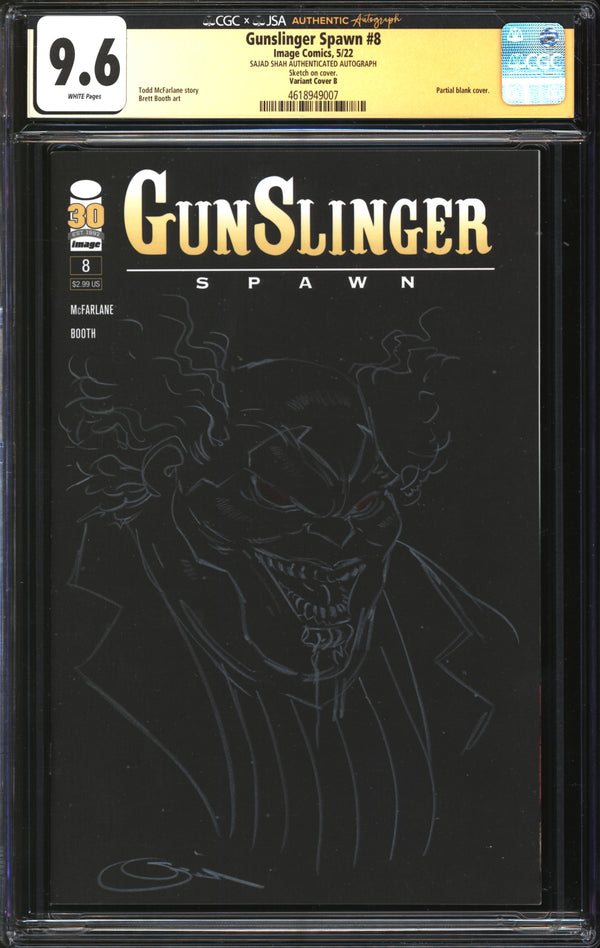 Gunslinger Spawn (2021) #8 Variant Cover B CGC x JSA Signature Series 9.6 NM+ Signed/Sketch Sajad Shah