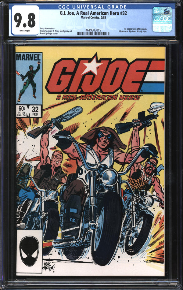 G.I. Joe, A Real American Hero (1982) # 32 CGC 9.8 NM/MT