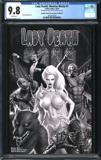 Lady Death: Monster Mania (2024) #1 Naughty Monster Queen Black & White Edition CGC 9.8 NM/MT