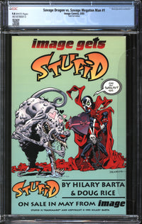 Savage Dragon Vs. Savage Megaton Man (1993) #1 Gold Foil Edition CGC 9.8 NM/MT
