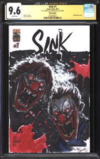 Sink (2017) #1 Sketch Edition CGC x JSA Signature Series 9.6 NM+ Signed/Sketch Alex Cormack
