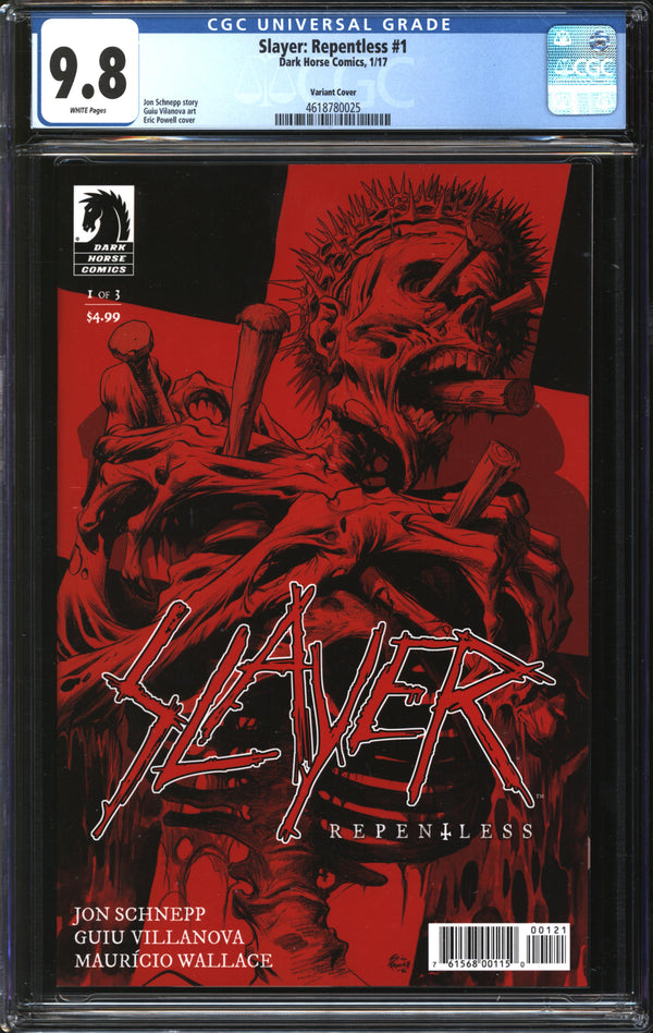 Slayer: Repentless (2017) #1 Eric Powell Variant CGC 9.8 NM/MT