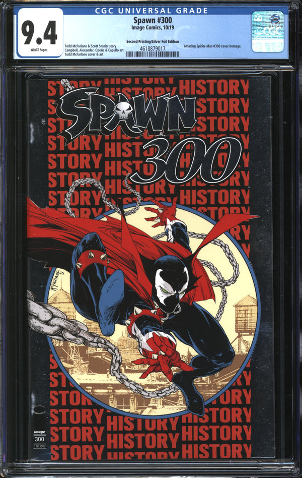 Spawn (1992) #300 Second Printing/Silver Foil Edition CGC 9.4 NM
